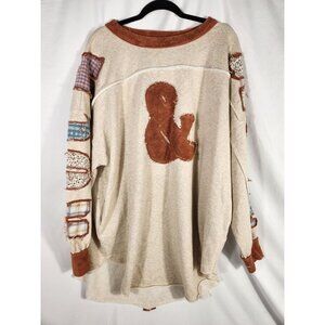 New Oli & Hali Womens Sweatshirt Oversized Rock and Roll Pockets Boho XL